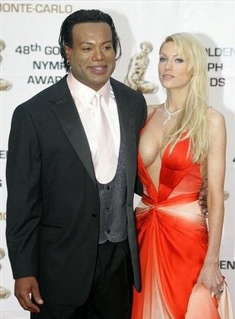 Christopher Judge and Gianna Patton at the Golden Nymph Awards in Monte 