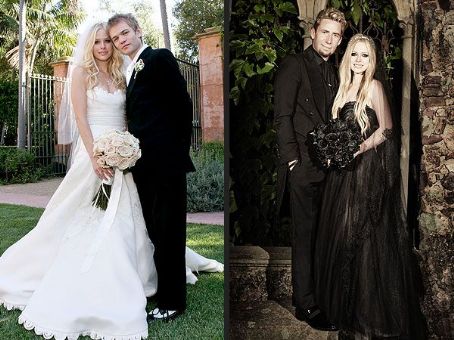 Avril Lavigneâs Black Wedding Gown: See the Full-Length Photo Side-by-Side With Her First Dress