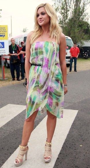 Ashley Roberts outside the Paddock Club in Albert Park Melbourne Australia