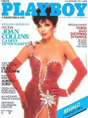Joan Collins Playboy Magazine Cover Italy December 1983 