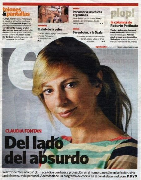 Claudia Font n Clarin Magazine Cover Argentina 14 October 2011