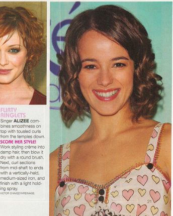 Singer Alizee style is Flirty Ringlets that combines smoothness on top with