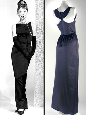 A black Givenchy dress that was specially made for actress Audrey Hepburn 