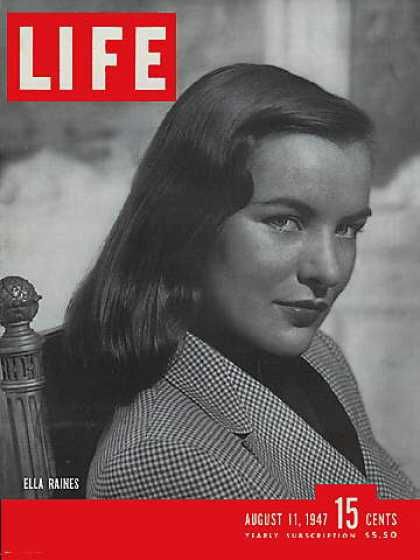 Ella Raines Life Magazine United States 11 August 1947 