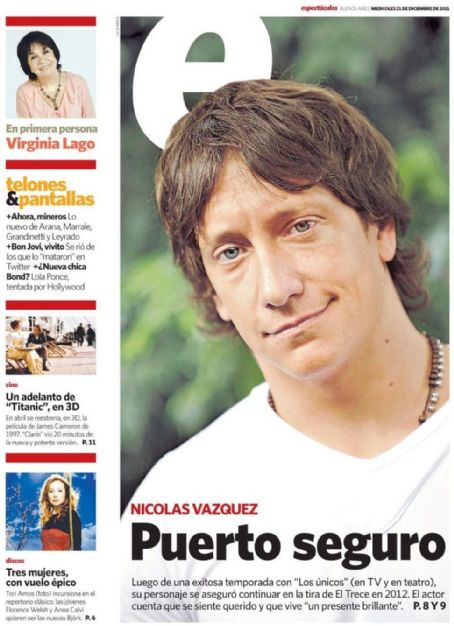 <b>Nicolas Vazquez</b> - Clarin Magazine Cover [Argentina] (21 December 2011) - eprdfgk4bfk55k4