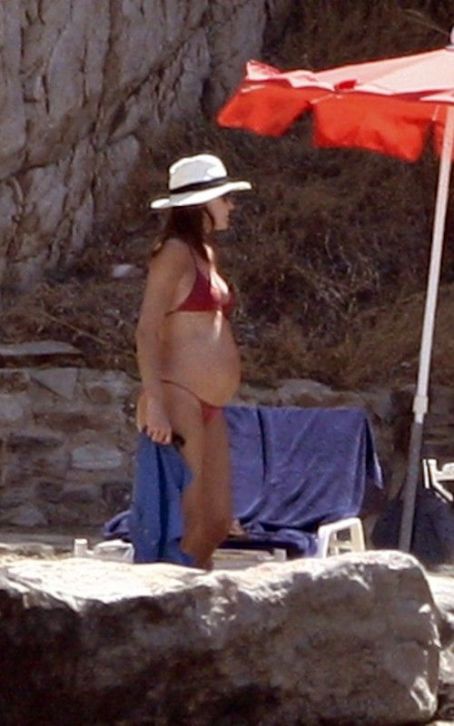 Carla Bruni Shows Off Baby Bump in a Skimpy Bikini