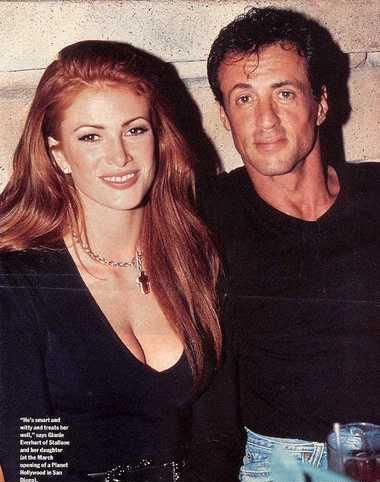 Angie Everhart and Sylvester Stallone