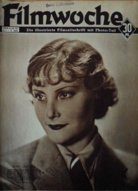 <b>Kitty Jantzen</b> - Filmwoche Magazine Cover [Germany] (20 January 1937) - vl7o1aj349vzvz74