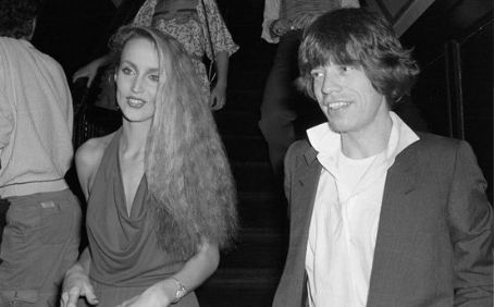 Mick Jagger and Jerry Hall at Studio 54 to attend an 