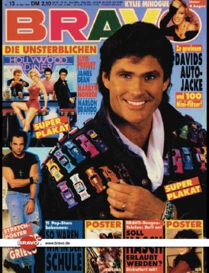 David Hasselhoff, Bravo Magazine 19 March 1992 Cover Photo - Germany