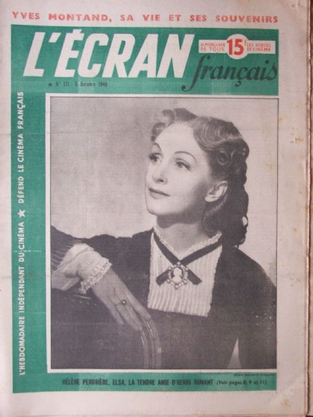 Hélène Perdrière, L'Ecran Francais Magazine 05 October 1948 Cover Photo ...