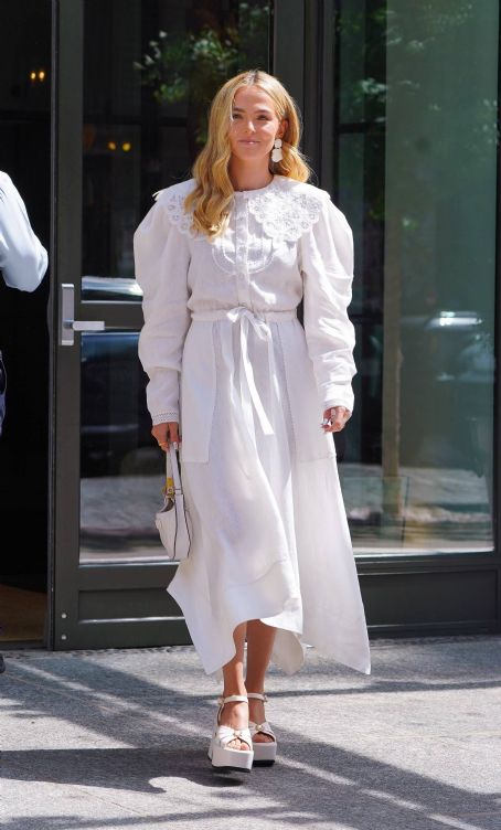 Zoey Deutch – – In white dress leaving her Hotel in New York City