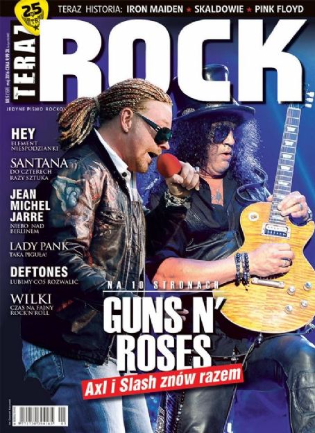 Axl Rose Slash Teraz Rock Magazine May 2016 Cover Photo Poland