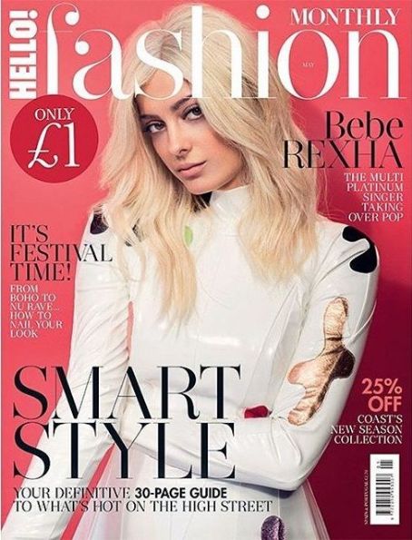 Bebe Rexha, Hello! Fashion Magazine May 2017 Cover Photo - United Kingdom