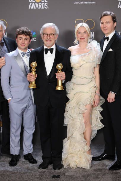 Gabriel LaBelle, Steven Spielberg, Michelle Williams and Paul Dano - The 80th Golden Globe Awards (2023)