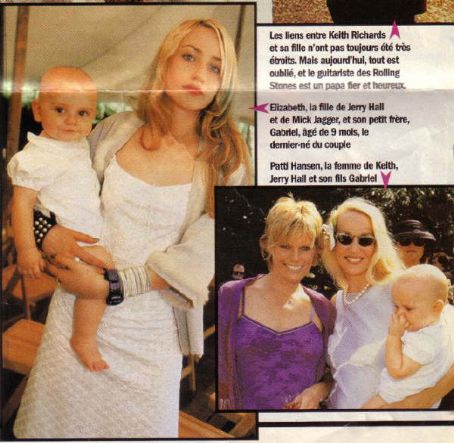 Elizabeth Scarlett & Gabriel Jagger  Patti Hansen, Jerry Hall With 