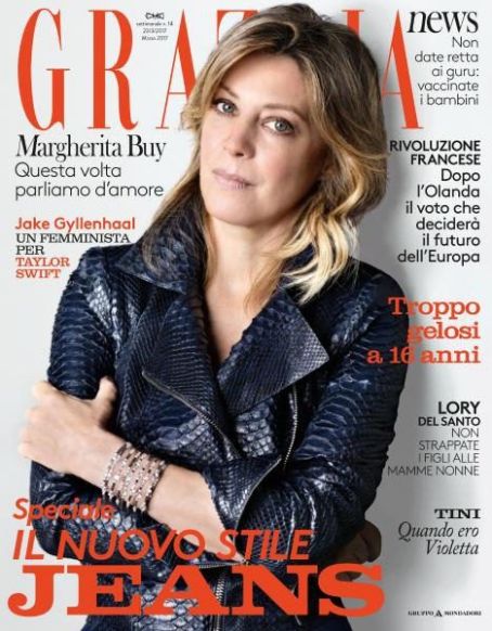 Margherita Buy, Grazia Magazine 23 March 2017 Cover Photo - Italy