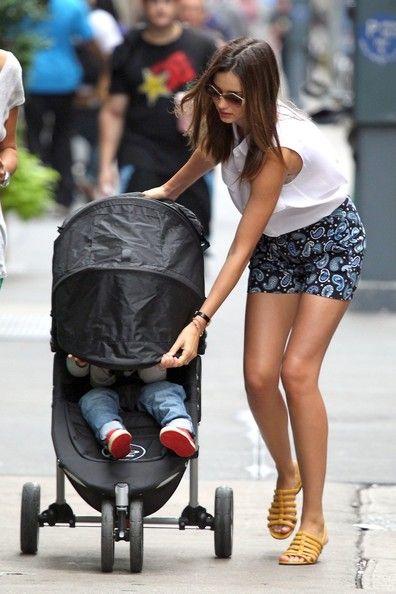 Miranda Kerr and Flynn stop traffic in mother and son brights