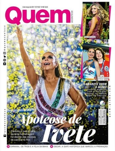 Ivete Sangalo, Quem Magazine 03 March 2017 Cover Photo - Brazil