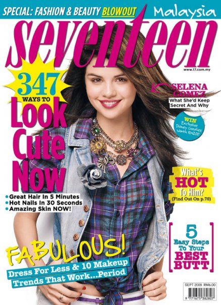 Selena Gomez, Seventeen Magazine September 2009 Cover Photo - Malaysia