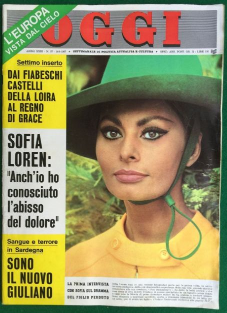 Sophia Loren, Oggi Magazine 14 September 1967 Cover Photo - Italy