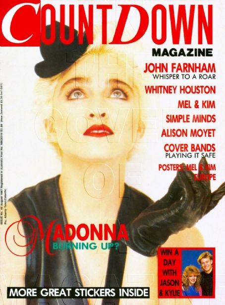 Madonna, CountDown magazine Magazine August 1987 Cover Photo - Australia