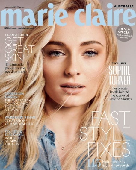 Sophie Turner, Marie Claire Magazine June 2019 Cover Photo - Australia