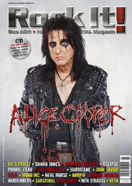 Alice Cooper, Rock It Magazine September 2023 Cover Photo - Germany