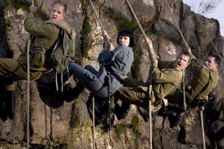Cate Blanchett (center) is the villainous Irina Spalko, who is determined to beat Indiana Jones in finding the Crystal Skull in 'Indiana Jones and the Kingdom of the Crystal Skull.' Photo Credit: David James. ™ & © 2008 Lucasfilm Ltd. All Rights R