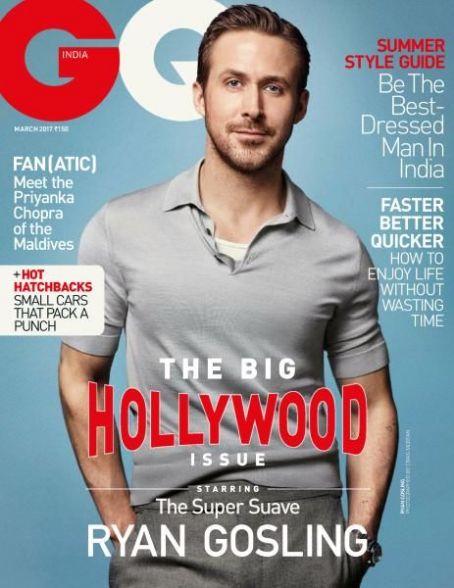 Ryan Gosling, GQ Magazine March 2017 Cover Photo - India