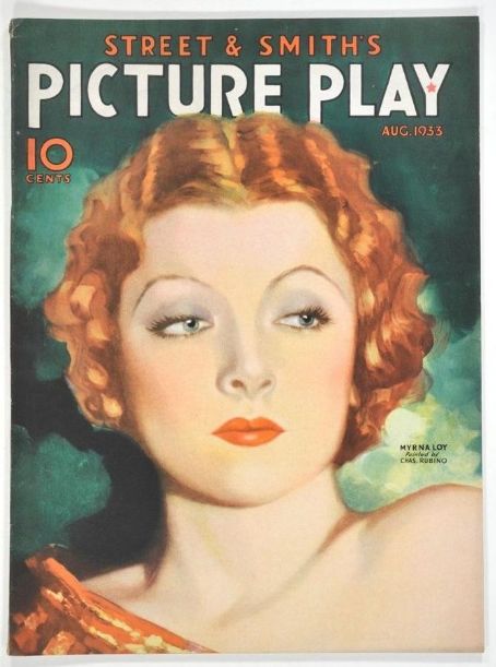 Myrna Loy, Picture Play Magazine August 1933 Cover Photo - United States