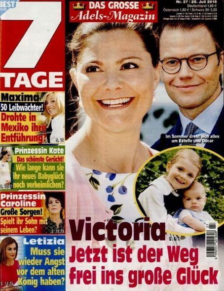 Kronprinsessan Victoria Prins Daniel Princess And Daniel Westling 7 Tage Magazine 25 July 2016 Cover Photo Germany