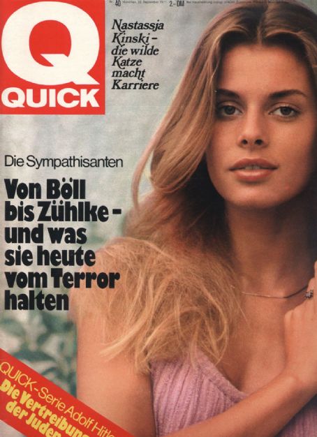 Nastassja Kinski, Quick Magazine 22 September 1977 Cover Photo - West ...