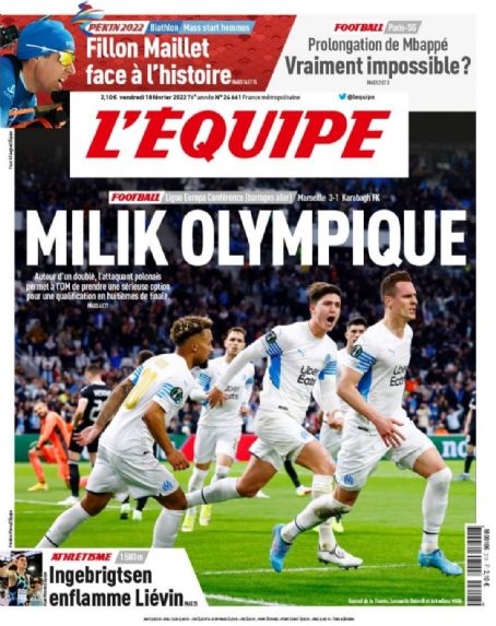 Arkadiusz Milik, L'equipe Magazine 18 February 2022 Cover Photo - France