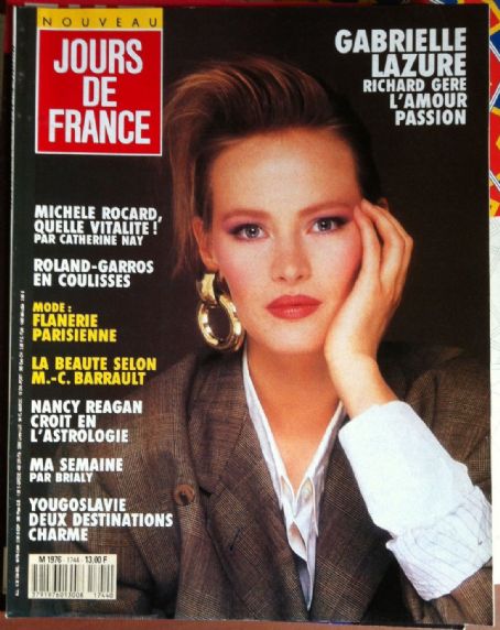 Gabrielle Lazure, Jours de France Magazine June 1988 Cover Photo - France