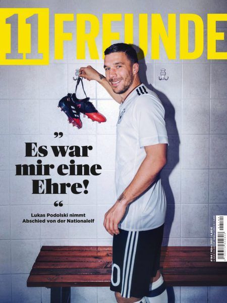 Lukas Podolski, 11 Freunde Magazine March 2017 Cover Photo Germany