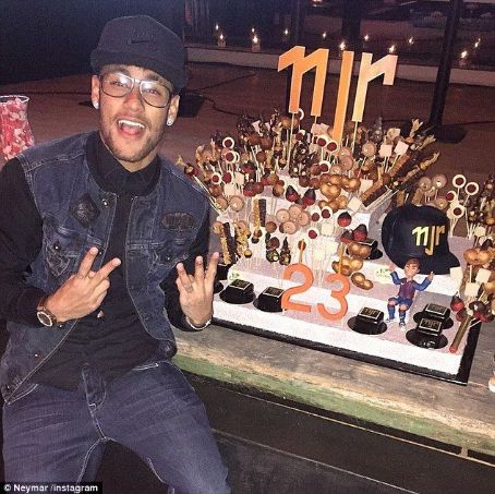 Neymar posted this photograph on his flamboyant 23rd birthday cake on his Instagram page