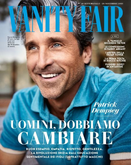 Patrick Dempsey, Vanity Fair Magazine 29 November 2023 Cover Photo - Italy