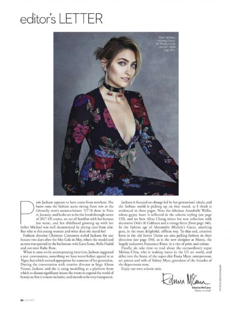 Paris Jackson – Vogue Australia Magazine (July 2017) | Paris Jackson ...