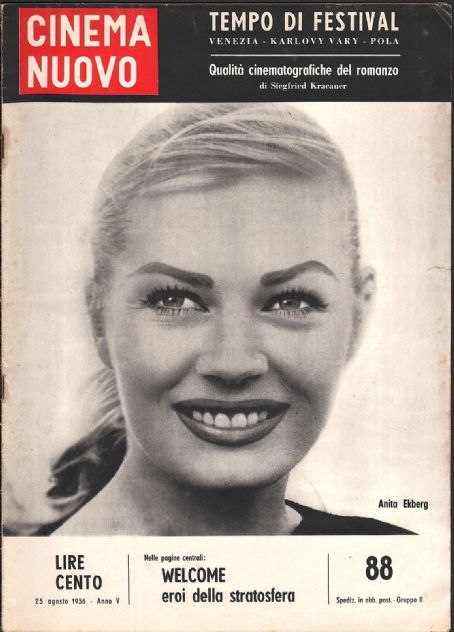 Anita Ekberg - Cinema Nuovo Magazine Cover [Italy] (25 August 1956)