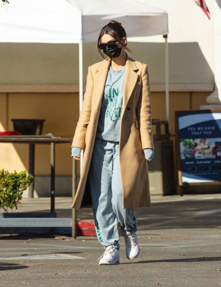 Emily Ratajkowski – Wearing a winter coat at Gelson’s market in Los