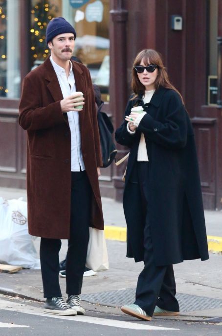 Dakota Johnson – On a coffe run with a friend in West Village