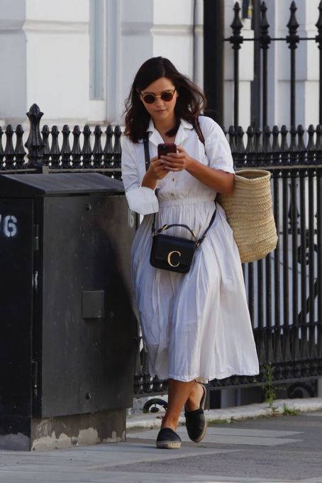 Jenna Coleman in White Dress – Out in London | Jenna Coleman Picture ...