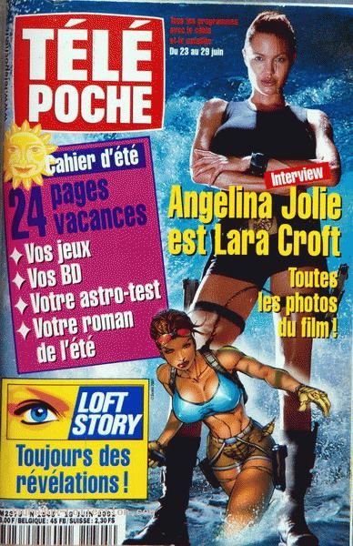 Angelina Jolie - Tele Poche Magazine Cover [France] (23 June 2001)