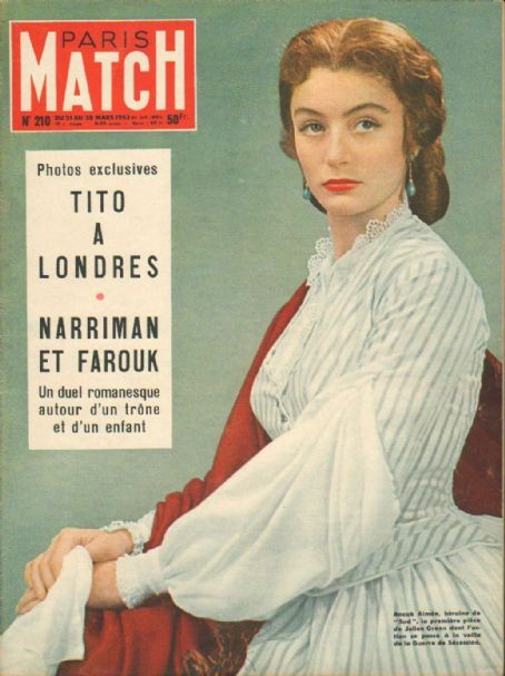 Anouk Aimée - Paris Match Magazine Cover [France] (21 March 1953)