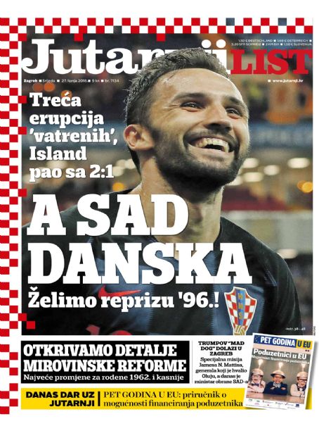 Ante Rebić, Jutarnji List Magazine 27 June 2018 Cover Photo - Croatia