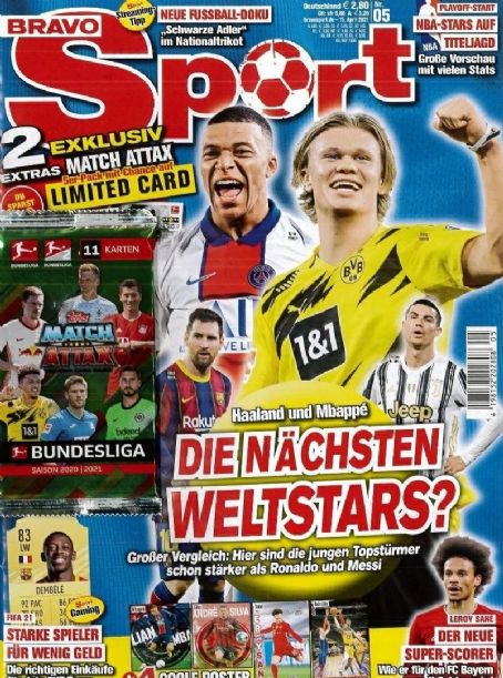 Kyllian Mbappe Lottin Erling Haaland Bravo Sport Magazine May 2021 Cover Photo Germany