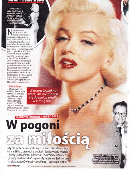 Marilyn Monroe - Tele Tydzień Magazine Pictorial [Poland] (29 July 2022)