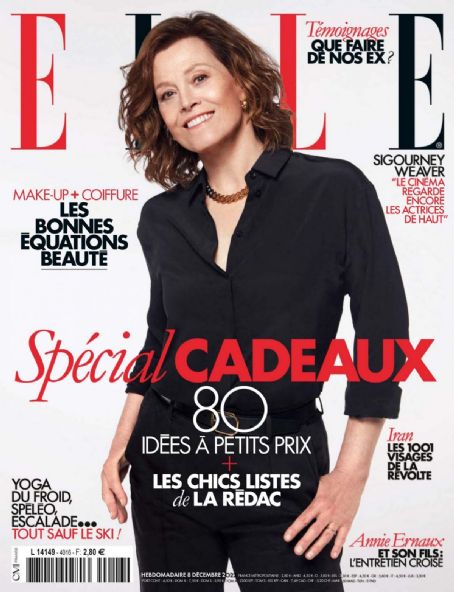 Sigourney Weaver, Elle Magazine 08 December 2022 Cover Photo - France
