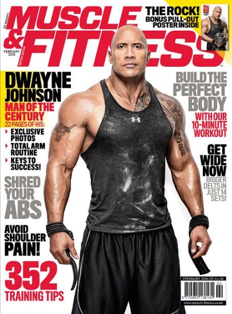 Dwayne Johnson, Muscle and Fitness Magazine February 2016 Cover Photo ...